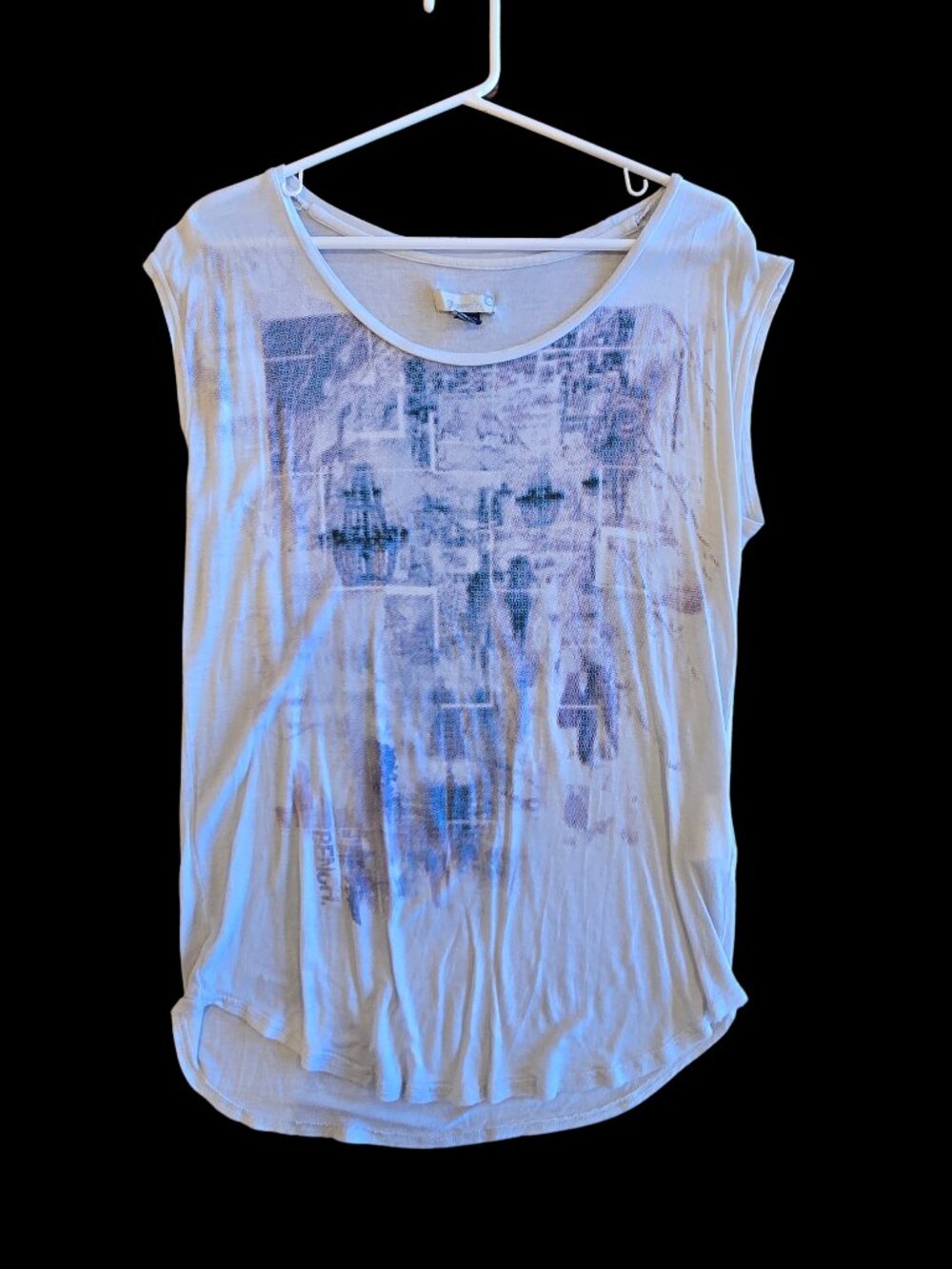 Bench Sleeveless Graphic Top – Blue – Size Medium